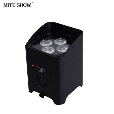 4*18W High brightness DMX512 led Wireless Battery Par Stage Light RGBWAUV 6IN1