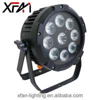 outdoor LED 9x18W 6-in-1 RGBWA+UV battery powered and wireless DMX waterproof IP65 Flat par light